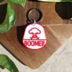 Dog Tag sau Breloc Personalizat - Medalion rosu cu simbol Bomba