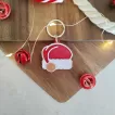 Dog Tag de Crăciun - Medalion cu formă de căciuliță pentru căței