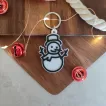 Dog Tag de Crăciun - Medalion cu formă de om de zăpadă pentru căței
