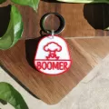 Dog Tag sau Breloc Personalizat - Medalion rosu cu simbol Bomba
