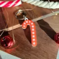 Dog Tag de Crăciun - Medalion cu formă de candy cane pentru căței