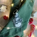Dog Tag de Crăciun - Medalion cu formă de om de zăpadă pentru căței