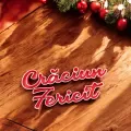 Decoratiune de Craciun 3D cu formata din cuvintele "Craciun" si "Fericit", pentru birou, raft sau perete, culoare rosu glitter si alb, 300x40x10 mm, bioplastic premium PLA