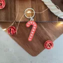 Dog Tag de Crăciun - Medalion cu formă de candy cane pentru căței