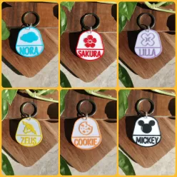 Dog Tag Personalizate - Medalioane colorate  cu diferite simboluri cu numele la alegere