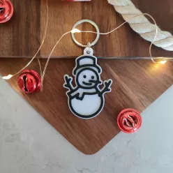 Dog Tag de Crăciun - Medalion cu formă de om de zăpadă pentru căței