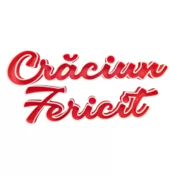 Decoratiune de Craciun 3D cu formata din cuvintele "Craciun" si "Fericit", pentru birou, raft sau perete, culoare rosu glitter si alb, 300x40x10 mm, bioplastic premium PLA