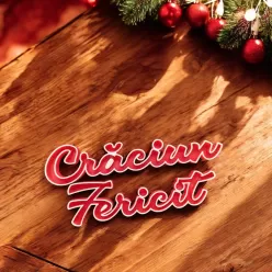 Decoratiune de Craciun 3D cu formata din cuvintele "Craciun" si "Fericit", pentru birou, raft sau perete, culoare rosu glitter si alb, 300x40x10 mm, bioplastic premium PLA