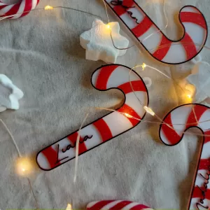 Candy Cane Personalizat - Decorațiune în formă de Acadică și Numele dorit
