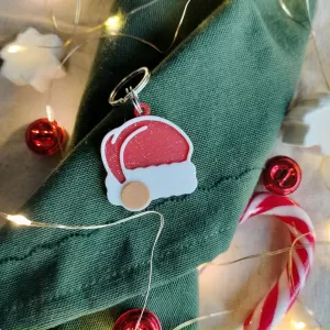 Dog Tag de Crăciun - Medalion cu formă de căciuliță pentru căței