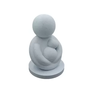 Statueta Minimalista Parintele si Bebelusul, Bioplastic Eco-Friendly 3D, pentru Birou, Masa sau Polita, Design Modern, Cadou pentru Proaspeti Parinti, 100x70x70 mm, Fabricata in Romania