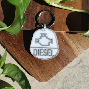 Dog Tag sau Breloc Personalizat - Medalion gri cu simbol Motor