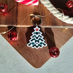 Dog Tag de Crăciun - Medalion cu formă de brăduț pentru căței