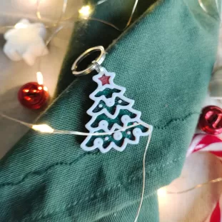 Dog Tag de Crăciun - Medalion cu formă de brăduț pentru căței