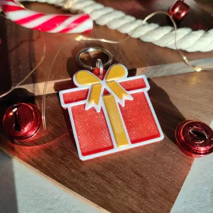 Dog Tag de Crăciun - Medalion cu formă de cadou pentru căței