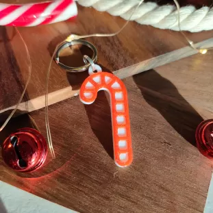 Dog Tag de Crăciun - Medalion cu formă de candy cane pentru căței