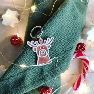 Dog Tag de Crăciun - Medalion cu formă de ren pentru căței