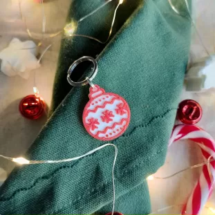 Dog Tag de Crăciun - Medalion cu formă de glob pentru căței