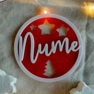 Glob Personalizat - Decorațiune pentru Brad cu Numele Dorit