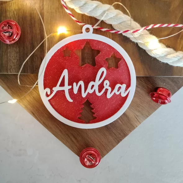 Glob Personalizat - Decorațiune pentru Brad cu Numele Dorit